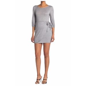 KENEDIK Hacci Wrap Balloon Sleeve Heather Dress